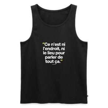 Citation célèbre footballeur coach - Débardeur bio Premium Homme - noir - Devant - Michal (187cm)