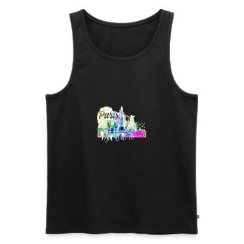 Paris 2 J - Männer Premium Bio Tank Top - Schwarz - Vorne - Michal (187cm)