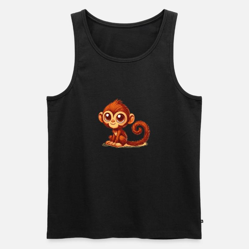 Affe - Männer Premium Bio Tank Top - Schwarz