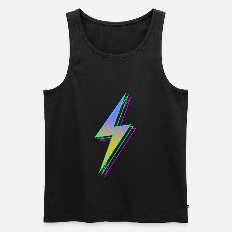 Lightning - Men's Premium Organic Tank Top - black