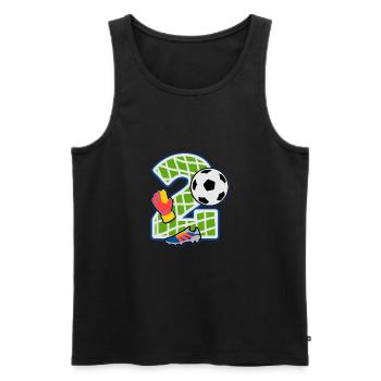 Fußball 2. Geburtstag Nummer 2 - 2 Jahre - Männer Premium Bio Tank Top - Schwarz - Vorne - Michal (187cm)
