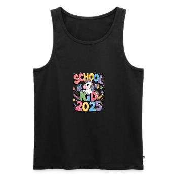 School Child 2025 School Enrollment Back to School - Men's Premium Organic Tank Top - black - Front - Michal (187cm)