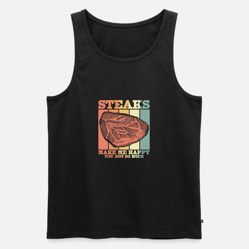 Fleisch - Männer Premium Bio Tank Top - Schwarz