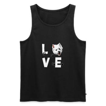Ich liebe Westie West Highland White Terrier Hund - Männer Premium Bio Tank Top - Schwarz - Vorne - AI Model Male 178 light (178cm)