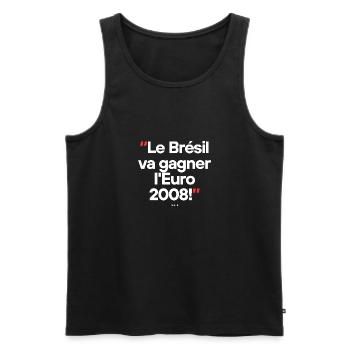 Citation célèbre footballeur - Débardeur bio Premium Homme - noir - Devant - Michal (187cm)