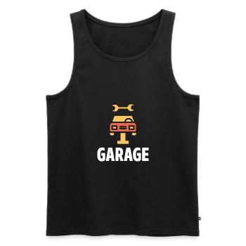 Retro Graphic Car Lover Car Mechanic Vehicle Techn - Men's Premium Organic Tank Top - black - Front - AI Model Male 178 light (178cm)