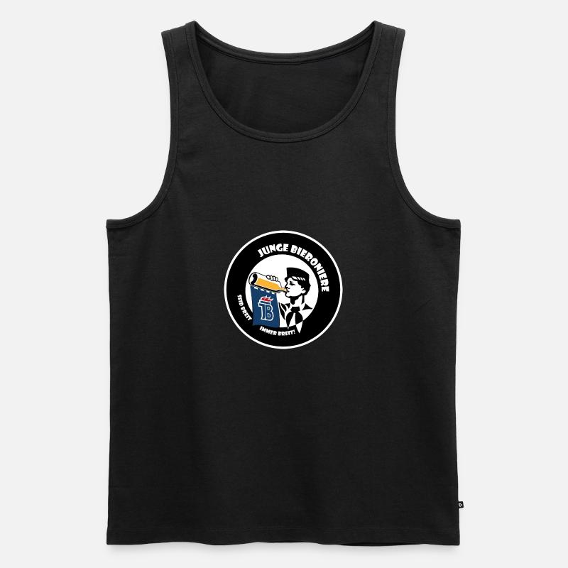 junge Bieroniere Button - Männer Premium Bio Tank Top - Schwarz