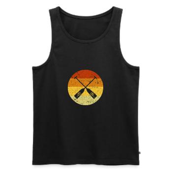 Drachenboot Paddel Icon Retro Vintage Old School - Männer Premium Bio Tank Top - Schwarz - Vorne - Michal (187cm)