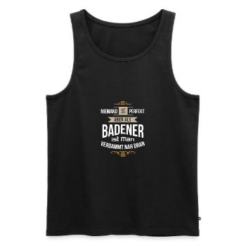 Genial aus Baden perfekter Badener - Männer Premium Bio Tank Top - Schwarz - Vorne - AI Model Male 178 light (178cm)