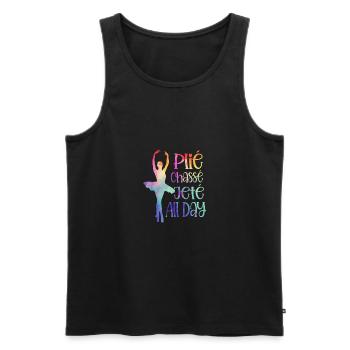 Ballerina Plié Chassé Jeté Ballet Dancer - Men's Premium Organic Tank Top - black - Front - Michal (187cm)