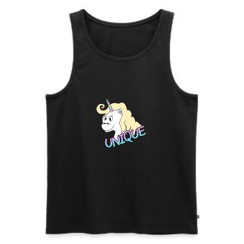 Unique Unicorn - Men's Premium Organic Tank Top - black - Front - Michal (187cm)