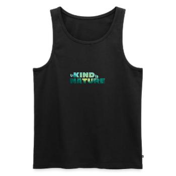 T-Shirt be kind and be kind to nature - Men's Premium Organic Tank Top - black - Front - Michal (187cm)