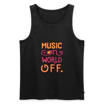 Music Love music I love songs hits saying - Men's Premium Organic Tank Top - black - Front - AI Model Male 178 light (178cm)