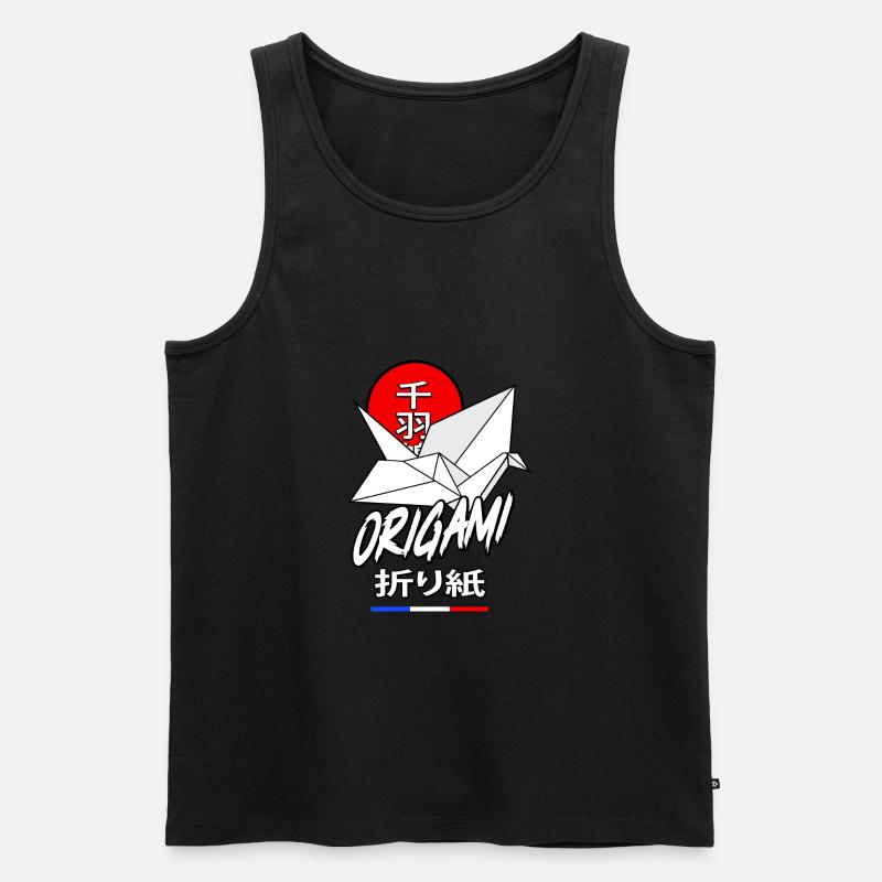 Senbazuru Origami - Männer Premium Bio Tank Top - Schwarz
