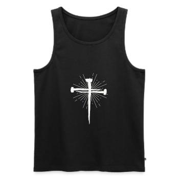 Kreuz aus Nägel - Männer Premium Bio Tank Top - Schwarz - Vorne - AI Model Male 178 light (178cm)