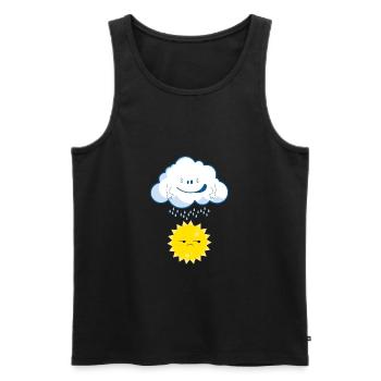 Clouds raining on the sun fun t-shirt - Débardeur bio Premium Homme - noir - Devant - Michal (187cm)