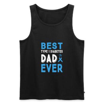 Cadeau papa diabète type 1 sensibilisation - Débardeur bio Premium Homme - noir - Devant - AI Model Male 178 light (178cm)