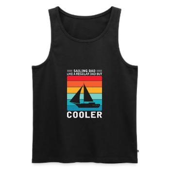 Mens Sailing Dad Sailboat Sailor Funny Father Day - Men's Premium Organic Tank Top - black - Front - Michal (187cm)