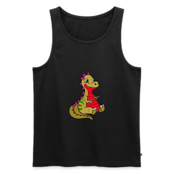 Dinosaurier Kinder Design - Männer Premium Bio Tank Top - Schwarz - Vorne - AI Model Male 178 light (178cm)
