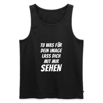 TU WAS FÜR DEIN IMAGE - Männer Premium Bio Tank Top - Schwarz - Vorne - Michal (187cm)