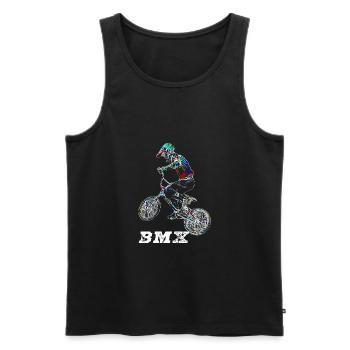 bmx race racing mountain bike motocross - Men's Premium Organic Tank Top - black - Front - AI Model Male 178 light (178cm)