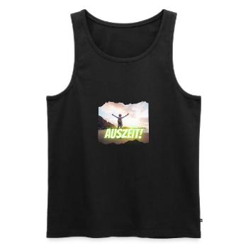 Auszeit Urlaub Sonne und Meer braucht jeder - Männer Premium Bio Tank Top - Schwarz - Vorne - Michal (187cm)