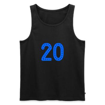 20 JAHRE. 20-jähriges JUBILÄUM. JUBILÄUM 20 JAHRE. 20 - Männer Premium Bio Tank Top - Schwarz - Vorne - Michal (187cm)