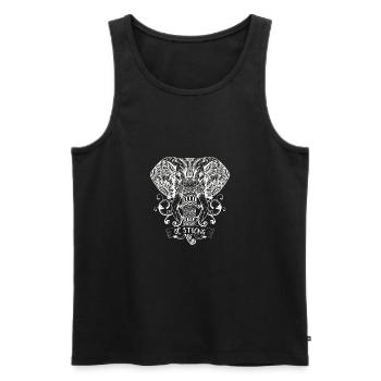 Éléphant mandala - Débardeur bio Premium Homme - noir - Devant - AI Model Male 178 light (178cm)