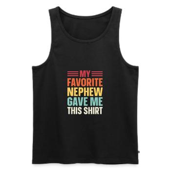 Mein Lieblingsneffe hat mir das geschenkt - Männer Premium Bio Tank Top - Schwarz - Vorne - AI Model Male 178 light (178cm)