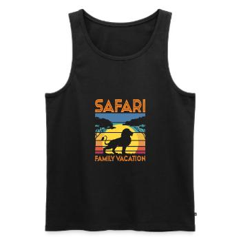 Safari Vacances en famille - Débardeur bio Premium Homme - noir - Devant - AI Model Male 178 light (178cm)