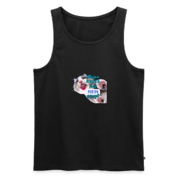 Meine Katze hat NEIN gesagt - Spruch - Männer Premium Bio Tank Top - Schwarz - Vorne - Michal (187cm)