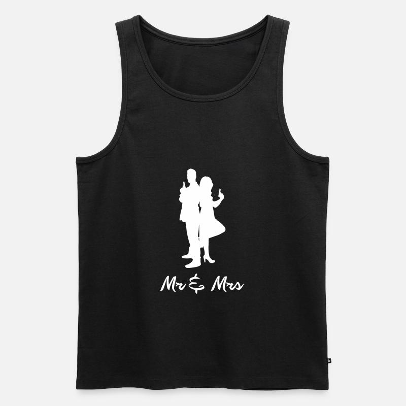Mr Mrs Partner Hochzeitsgeschenk - Männer Premium Bio Tank Top - Schwarz