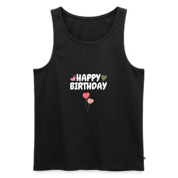 Bon anniversaire - Débardeur bio Premium Homme - noir - Devant - Michal (187cm)