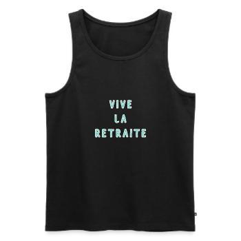 BONNE RETRAITE. JOYEUSE RETRAITE. VIVE LA RETRAITE - Débardeur bio Premium Homme - noir - Devant - Michal (187cm)