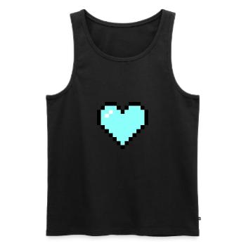 Süßes Pixel Art Herz Heart Love Liebe türkis - Männer Premium Bio Tank Top - Schwarz - Vorne - AI Model Male 178 light (178cm)