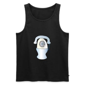 Ei Phone | Retro Telefon | Telefonhörer | Handy - Männer Premium Bio Tank Top - Schwarz - Vorne - AI Model Male 178 light (178cm)