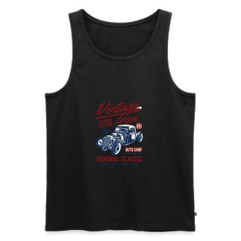 Vintage Iron - Men's Premium Organic Tank Top - black - Front - AI Model Male 178 light (178cm)