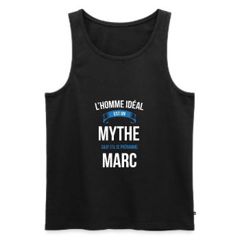 Marc idéal mythe cadeau noël - Débardeur bio Premium Homme - noir - Devant - Michal (187cm)