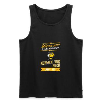 Shirt Geschenk Imker wenn wir verschwinden 05 - Männer Premium Bio Tank Top - Schwarz - Vorne - AI Model Male 178 light (178cm)