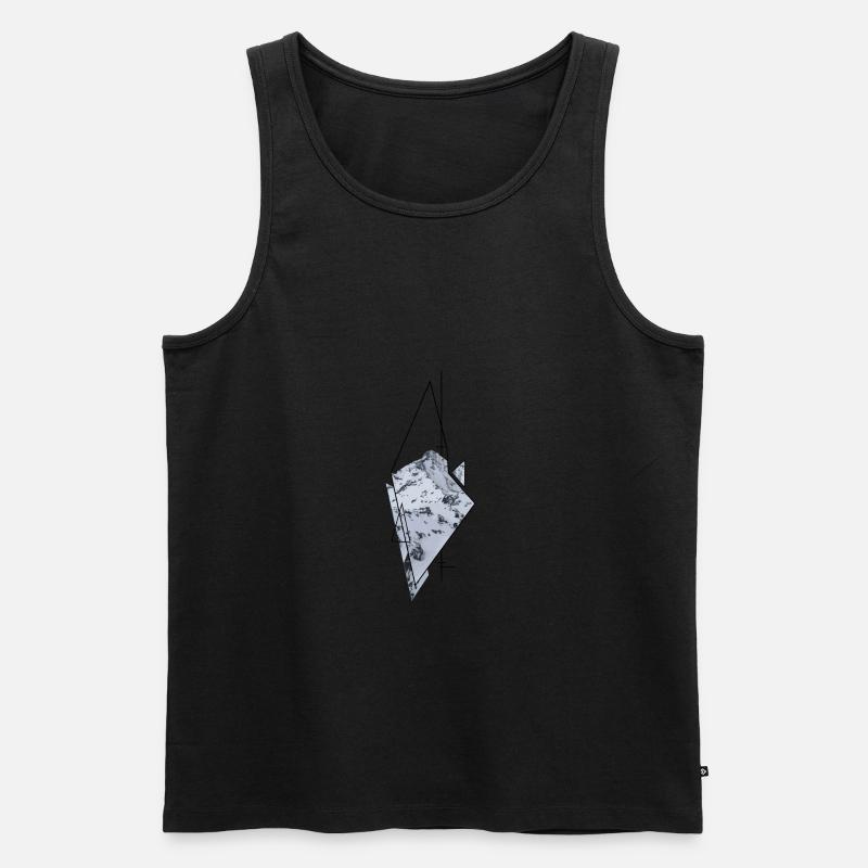 Berg Grafik Muster - Männer Premium Bio Tank Top - Schwarz