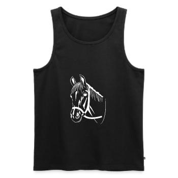 Pferdekopf - Männer Premium Bio Tank Top - Schwarz - Vorne - Michal (187cm)
