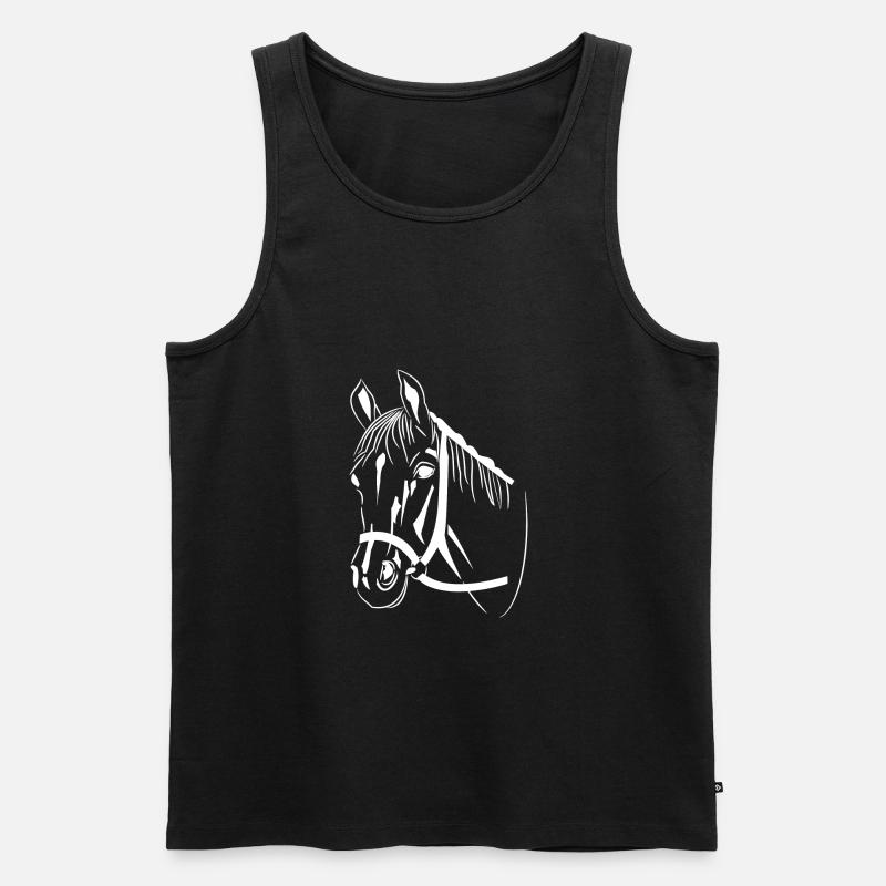Pferdekopf - Männer Premium Bio Tank Top - Schwarz