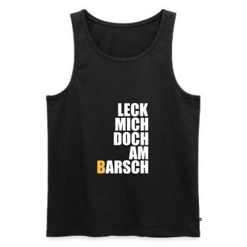 Lick me at the perch - anglers - fishing - fish - Men's Premium Organic Tank Top - black - Front - Michal (187cm)