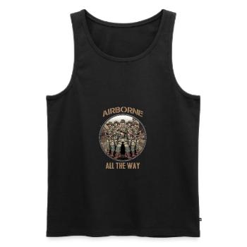In der Luft - Der ganze Weg - Männer Premium Bio Tank Top - Schwarz - Vorne - AI Model Male 178 light (178cm)