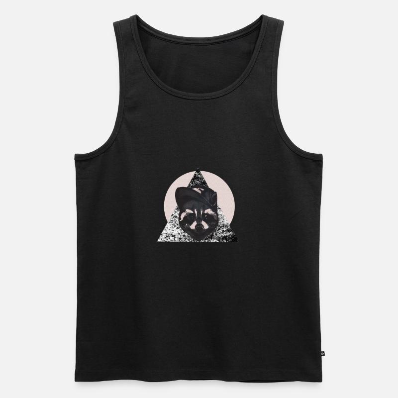 Waschbär - Männer Premium Bio Tank Top - Schwarz