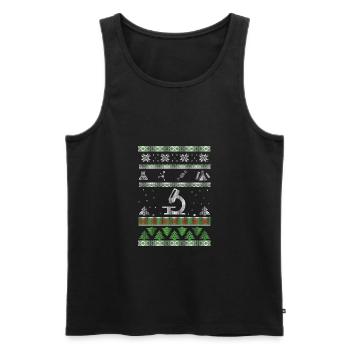 Cadeau scientifique de laboratoire de chimie · Noël laid - Débardeur bio Premium Homme - noir - Devant - Michal (187cm)