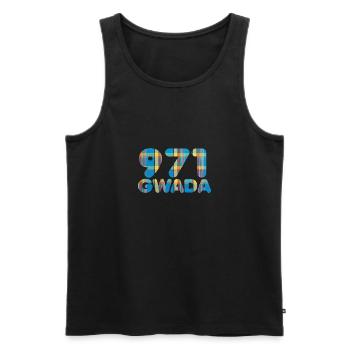971 GWADA - Débardeur bio Premium Homme - noir - Devant - Michal (187cm)