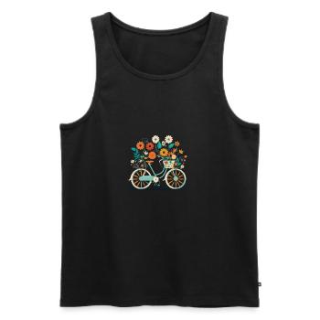 Sweet Adventure Flower Wheel Tour 5 - Men's Premium Organic Tank Top - black - Front - Michal (187cm)