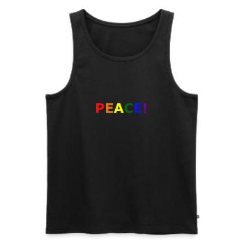 PEACE bunt - Männer Premium Bio Tank Top - Schwarz - Vorne - AI Model Male 178 light (178cm)