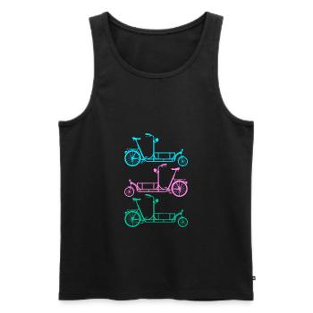 Colorful cargo bikes, - Men's Premium Organic Tank Top - black - Front - Michal (187cm)